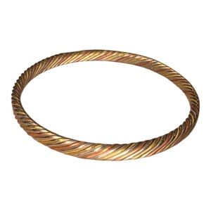 Twisted Cable Bangle Bracelet Tri Tone Gold Silver Copper J27